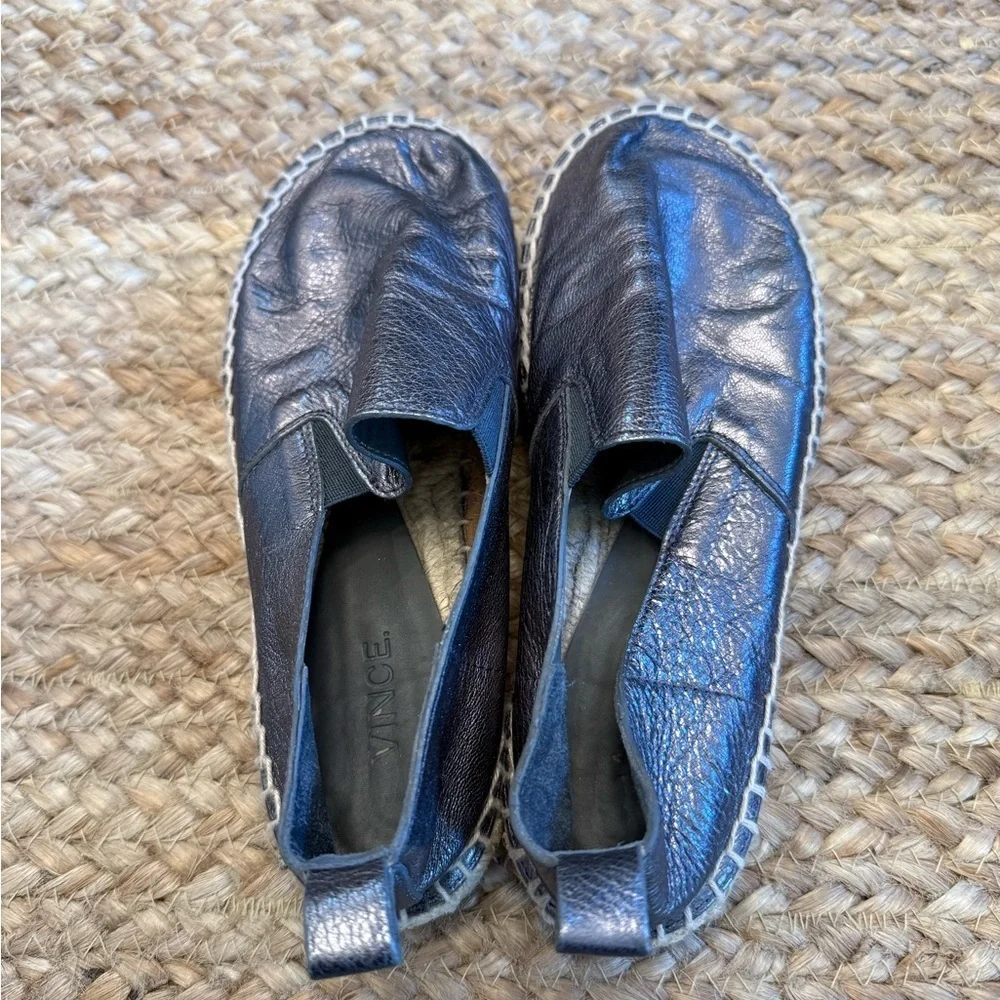 Vince Metallic Blue Espadrilles